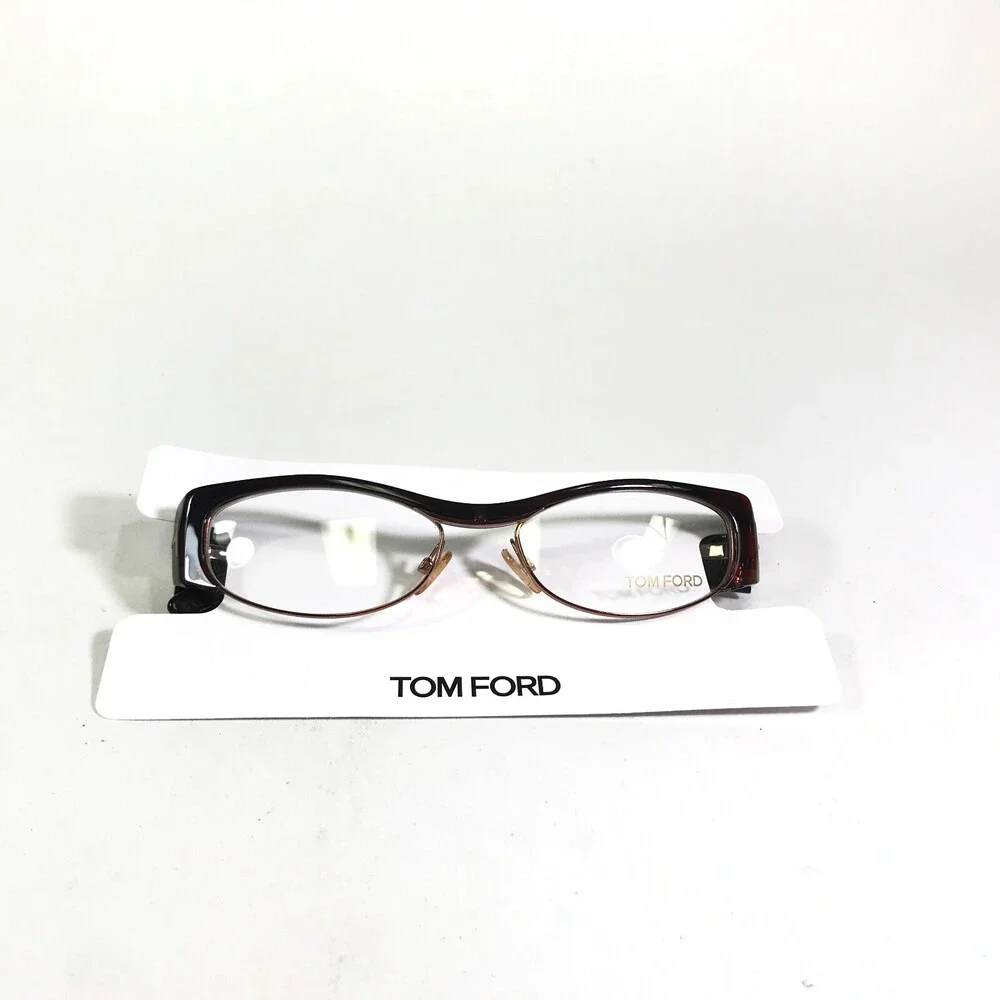 Tom Ford Eyeglasses Frames TF5076 U60 Brown Gold Cat Eye Full Rim 51-16-135